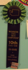 State Math Competition Ribbon